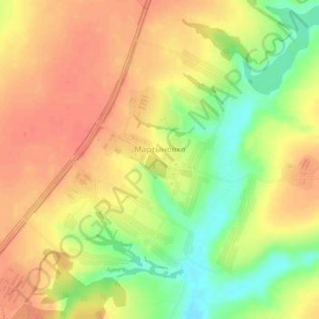 Martynovka topographic map, elevation, terrain
