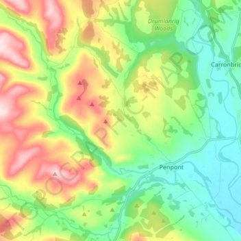 Scaur Water topographic map, elevation, terrain