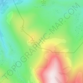 Chalamain Gap topographic map, elevation, terrain