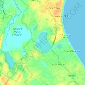 Fresh Pond topographic map, elevation, terrain