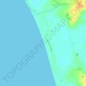 Pantai Pengkalan Balak topographic map, elevation, terrain
