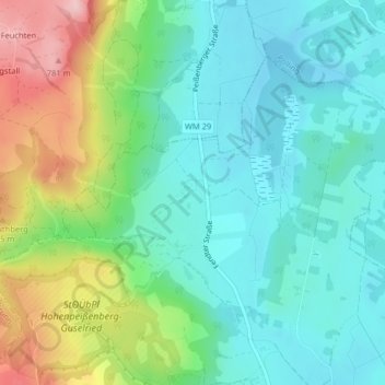 Fendt topographic map, elevation, terrain