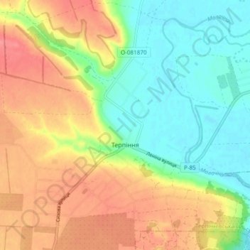 Terpinnia topographic map, elevation, terrain