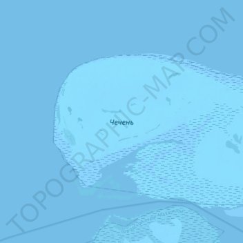 Chechen Island topographic map, elevation, terrain