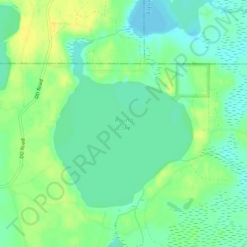 Round Lake topographic map, elevation, terrain