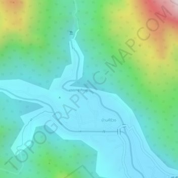 Khlong Pong topographic map, elevation, terrain