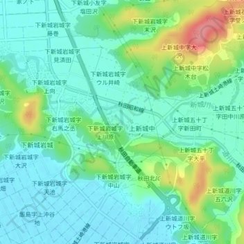 新城川 topographic map, elevation, terrain