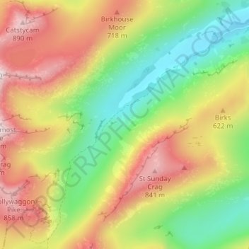 Grisedale topographic map, elevation, terrain