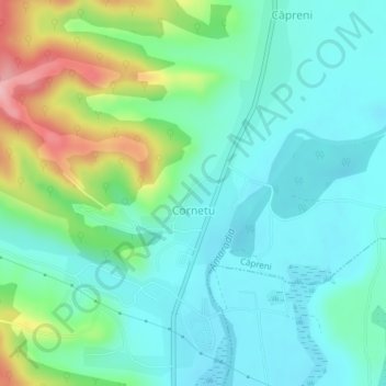 Cornetu topographic map, elevation, terrain