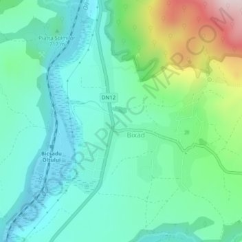 Covasna topographic map, elevation, terrain