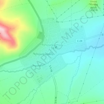 Gyulagarak topographic map, elevation, terrain