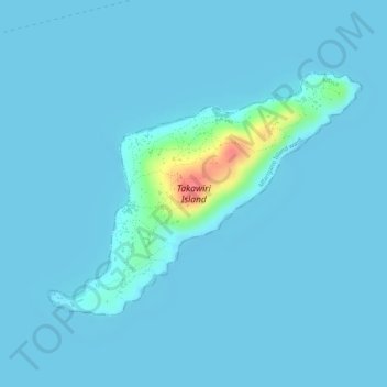 Takawiri Island topographic map, elevation, terrain