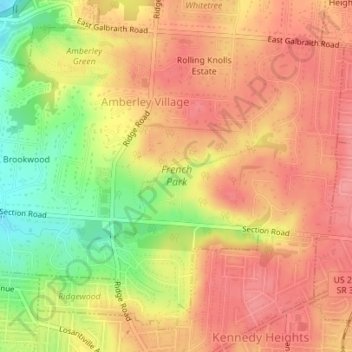French Park topographic map, elevation, terrain