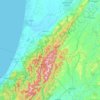 Tararua Range topographic map, elevation, terrain