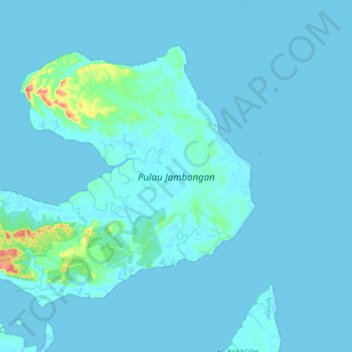 Pulau Jambongan topographic map, elevation, terrain