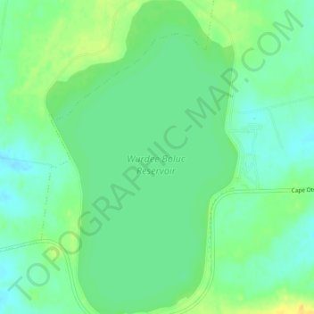 Wurdee Boluc Reservoir topographic map, elevation, terrain