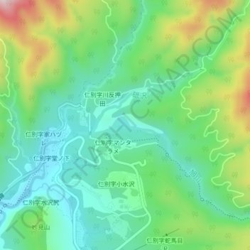 旭川治水ダム topographic map, elevation, terrain