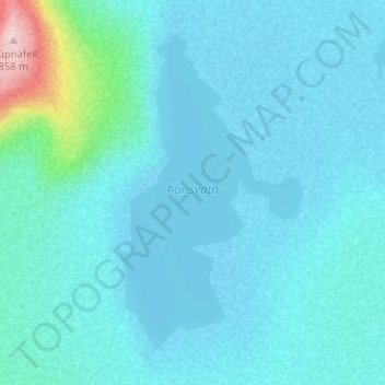 Þórisvatn topographic map, elevation, terrain