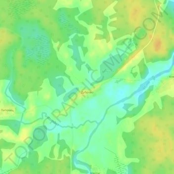Дуброво topographic map, elevation, terrain