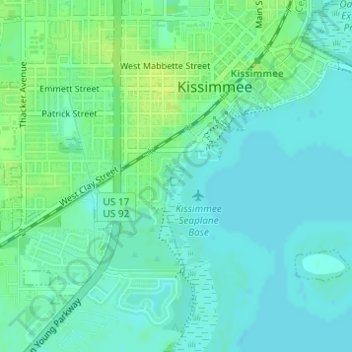 Kissimmee topographic map, elevation, terrain