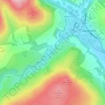 Wauchope Water topographic map, elevation, terrain