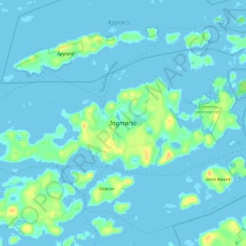 Ingmarsö topographic map, elevation, terrain