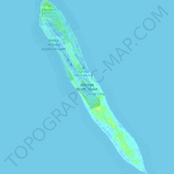 Agaléga North Island topographic map, elevation, terrain