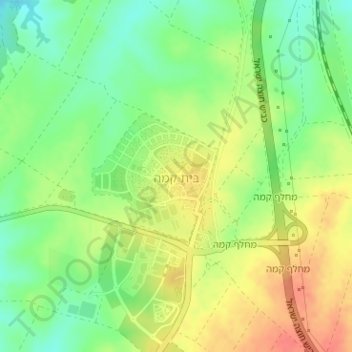 Beit Kama topographic map, elevation, terrain