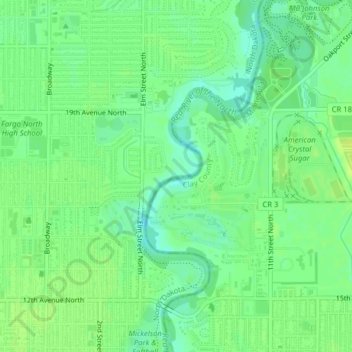 Red River topographic map, elevation, terrain