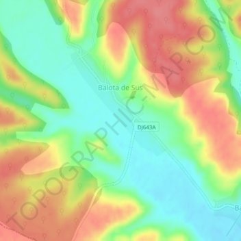 Balota de Sus topographic map, elevation, terrain