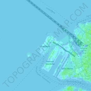 Tronchetto topographic map, elevation, terrain