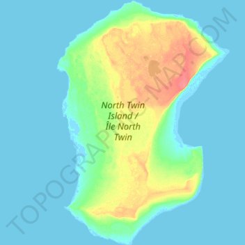 North Twin Island topographic map, elevation, terrain