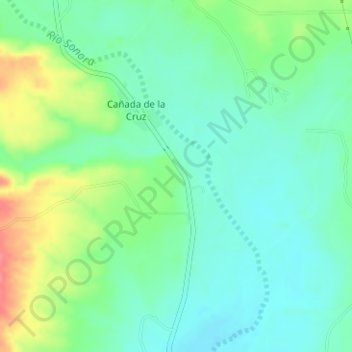 Río Sonora topographic map, elevation, terrain