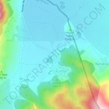 Baglica topographic map, elevation, terrain