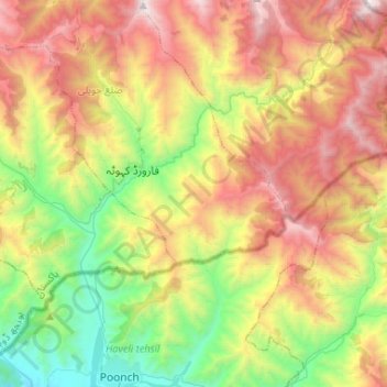 Betar Nala topographic map, elevation, terrain