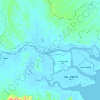 Sungai Berau topographic map, elevation, terrain