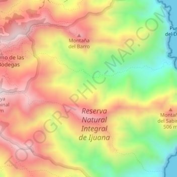 El Rincón topographic map, elevation, terrain