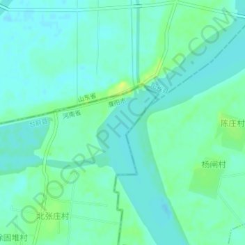 Yellow River topographic map, elevation, terrain