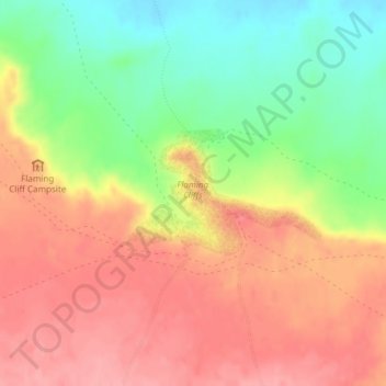 Flaming Cliffs topographic map, elevation, terrain