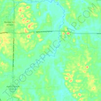 Serting River topographic map, elevation, terrain