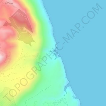 Seitan Limania Beach topographic map, elevation, terrain