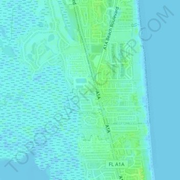 Butler Beach topographic map, elevation, terrain