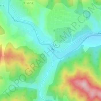 Vrancea topographic map, elevation, terrain