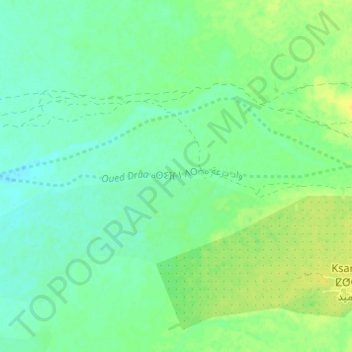 Oued Drâa ⴰⵙⵉⴼ ⵏ ⴷⵔⵄⴰ واد درعة topographic map, elevation, terrain