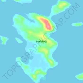 Malakobi topographic map, elevation, terrain