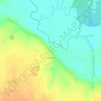 Spalnoye topographic map, elevation, terrain