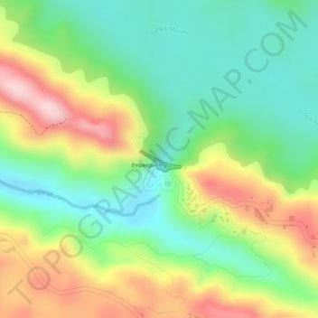 Murum River topographic map, elevation, terrain