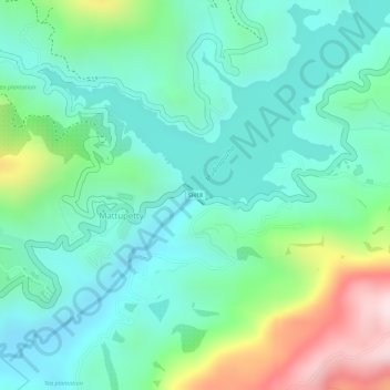 Mattupetty Dam topographic map, elevation, terrain