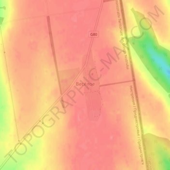 Vesyoloye topographic map, elevation, terrain