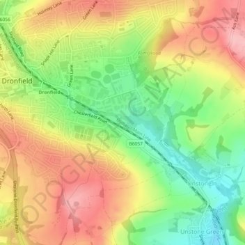 Dronfield Nature Park topographic map, elevation, terrain